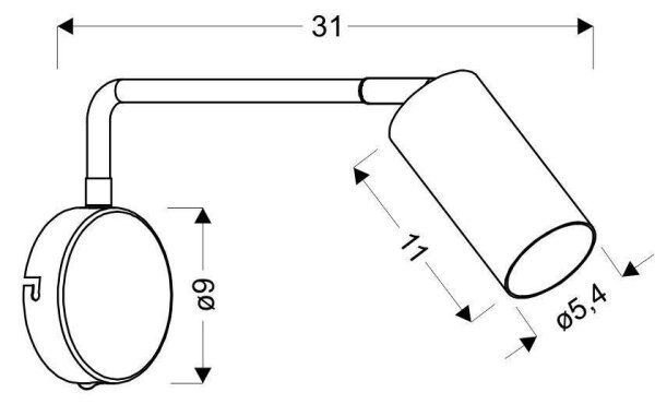 Nástenná lampička TINA 1xGU10/15W/230V čierna/zlatá
