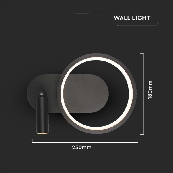 LED Nástenné svietidlo LED/14W/230V 3000K čierna