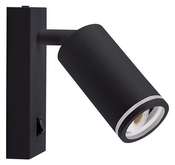 Nástenné bodové svietidlo s vypínačom 1xGU10/35W/230V čierna