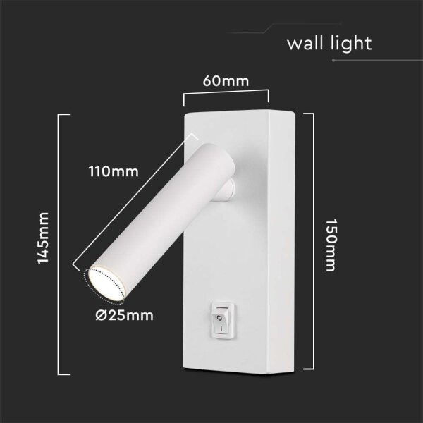 LED Nástenné bodové svietidlo LED/2W/230V 4000K biela