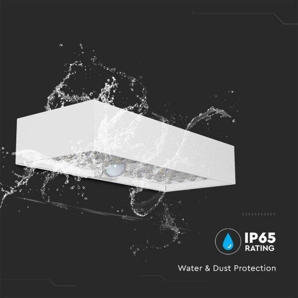 LED Solárne nástenné svietidlo so senzorom LED/6W/3,7V IP65 4000K 3000 mAh biela