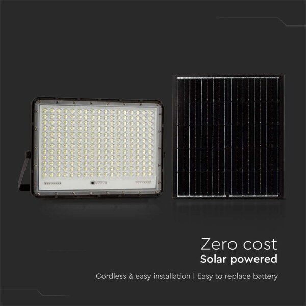LED Vonkajší solárny reflektor LED/30W/3,2V 6400K čierna + DO