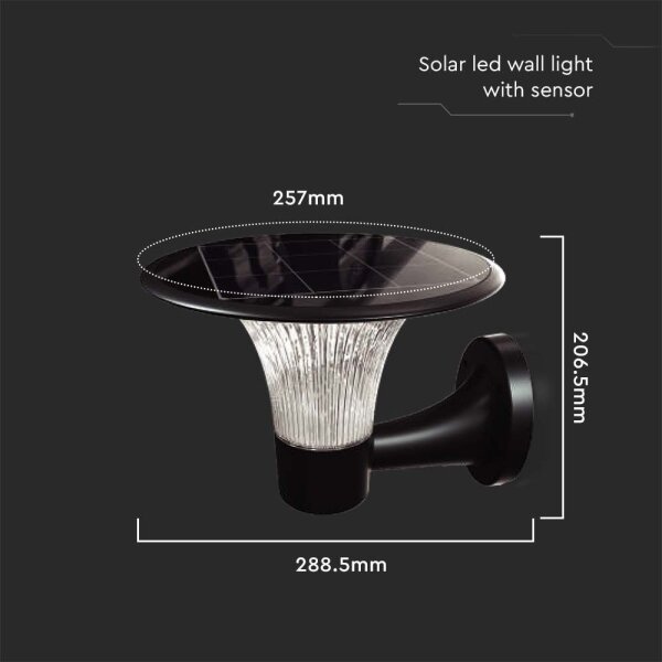 LED solárne nástenné svietidlo LED/15W/3,2V 4000K/6000K IP65