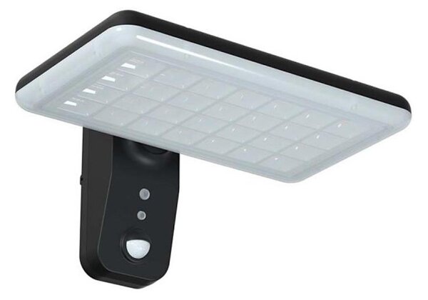 LED solárne nástenné svietidlo so senzorom LED/15W/3,2V 4000K/6000K IP65 čierne