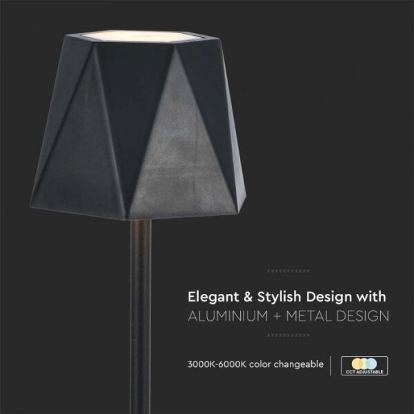 LED Stmievateľná dobíjacia stolná lampa LED/4W/5V 3000-6000K 1800 mAh čierna