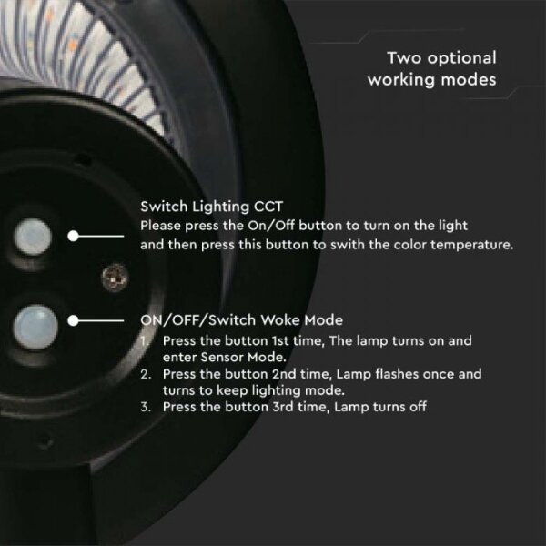 LED solárna lampa so senzorom LED/15W/3,2V 4000K/6000K IP65 6000 mAh