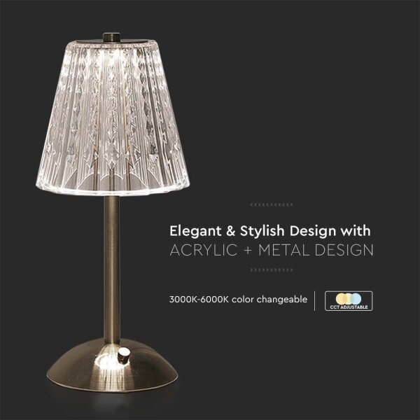 LED Stmievateľná dobíjacia stolná lampa LED/2,4W/5V 3000-6000K 1800 mAh chróm