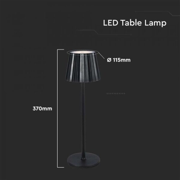 LED stmievateľná dobíjacia stolná lampa LED/4W/5V 3000-6000K 1800 mAh čierna