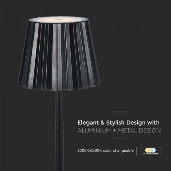 LED stmievateľná dobíjacia stolná lampa LED/4W/5V 3000-6000K 1800 mAh čierna