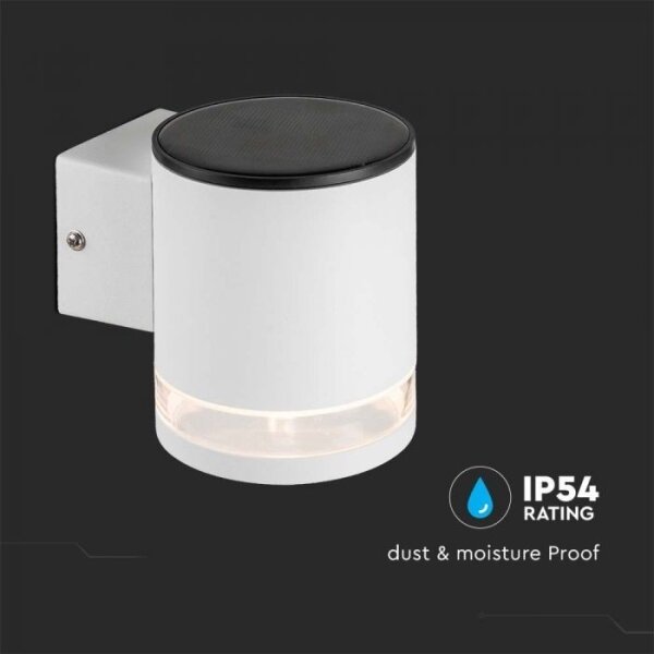 LED vonkajšie solárne nástenné svietidlo LED/1W/3,7V 3000K IP54 1200 mAh biela