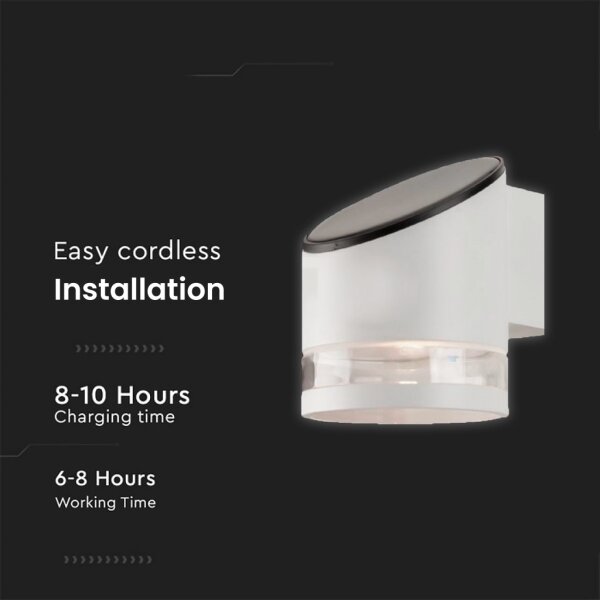 LED Vonkajšie solárne nástenné svietidlo LED/1W/3,7V 3000K IP54 1200 mAh biela