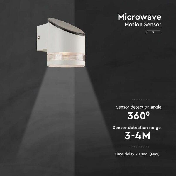 LED Solárne nástenné svietidlo so senzorom LED/1W/3,7V IP54 3000K 1200 mAh biela