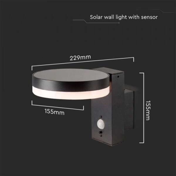 LED vonkajšie solárne nástenné svietidlo so senzorom LED/5,5W/3,7V 3000K IP54