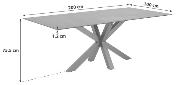 JEDÁLENSKÝ STÔL, biela, 200/100/75,5 cm MID.YOU - Stoly, Online Only