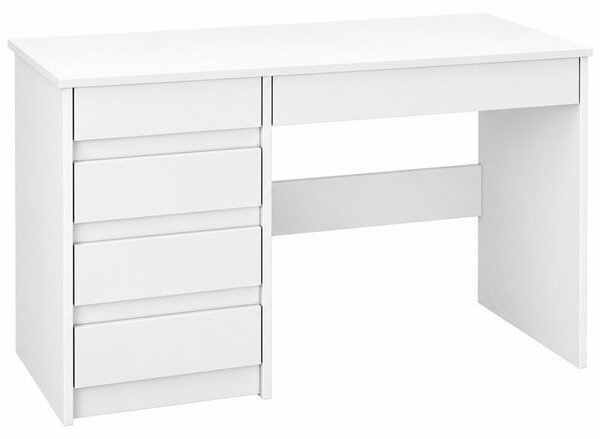 Písací stôl s 5 zásuvkami a úložným priestorom, model JY-250825, rozmer 110 x 75 cm, biela farba