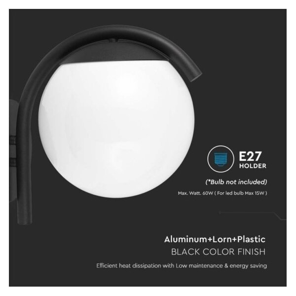Vonkajšia nástenná lampa 1xE27/60W/230V IP44 čierna