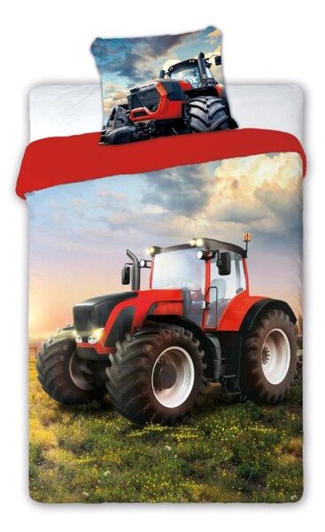 FARO Obliečky s fototlačou z bavlny 140x200 +70x90 - Červený traktor 004