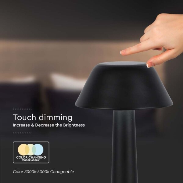 LED Stmievateľná nabíjacia stolná lampa LED/1W/5V 3000-6000K čierna