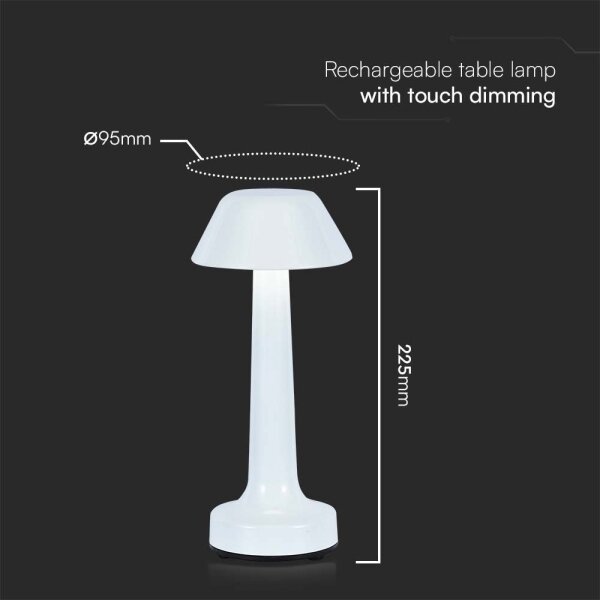 LED Stmievateľná nabíjacia stolná lampa LED/1W/5V 3000-6000K biela