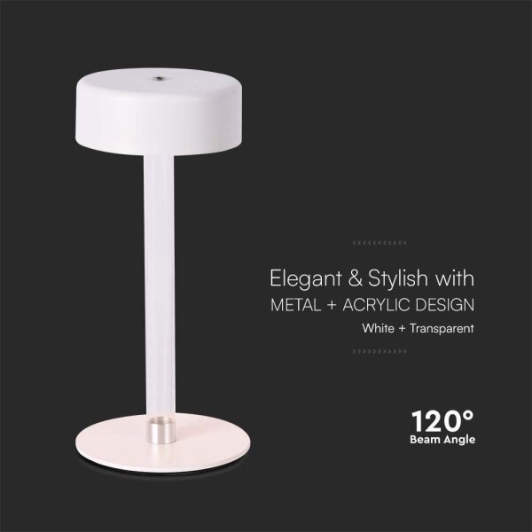 LED Stmievateľná nabíjacia stolná lampa LED/3W/5V 3000-6000K biela