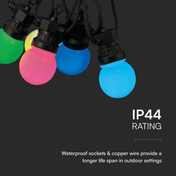 LED RGB Vonkajšia reťaz STRING 13 m 15xLED/0,5W/230V IP44