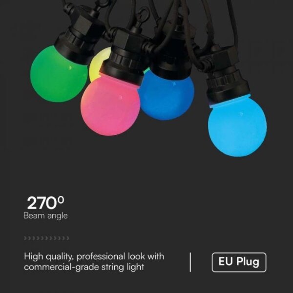 LED RGB Vonkajšia reťaz STRING 13 m 15xLED/0,5W/230V IP44