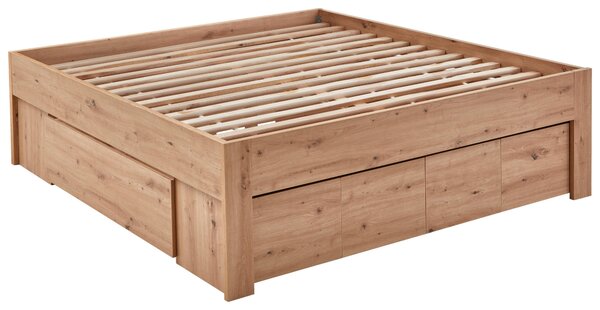 POSTEĽ S ÚLOŽNÝM PRIESTOROM, dub artisan Carryhome - Online Only spálne, Online Only