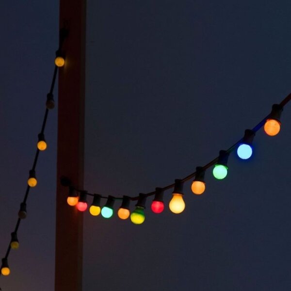 LED RGB Vonkajšia reťaz STRING 13 m 15xLED/0,5W/230V IP44