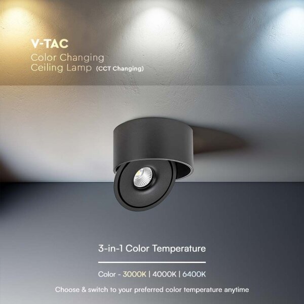 LED Bodové svietidlo LED/28W/230V 3000/4000/6400K čierna