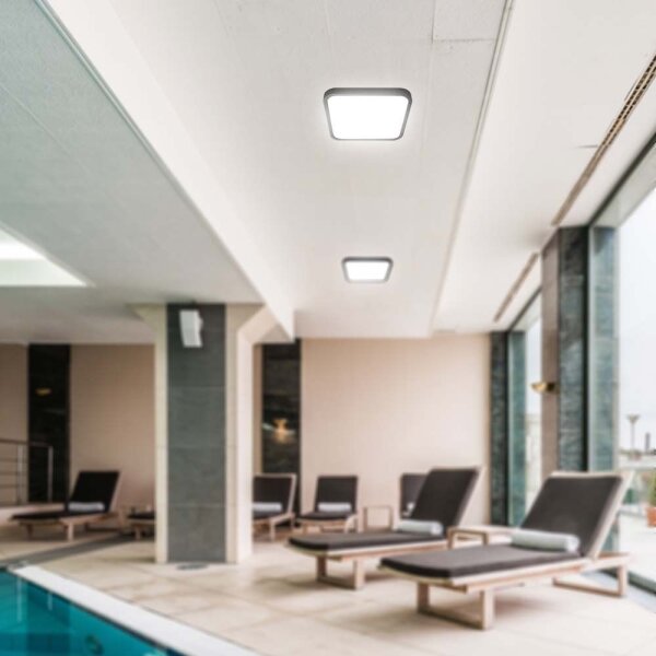LED Kúpeľňové stropné svietidlo LED/18W/230V 4000K IP44 25x25 cm čierna