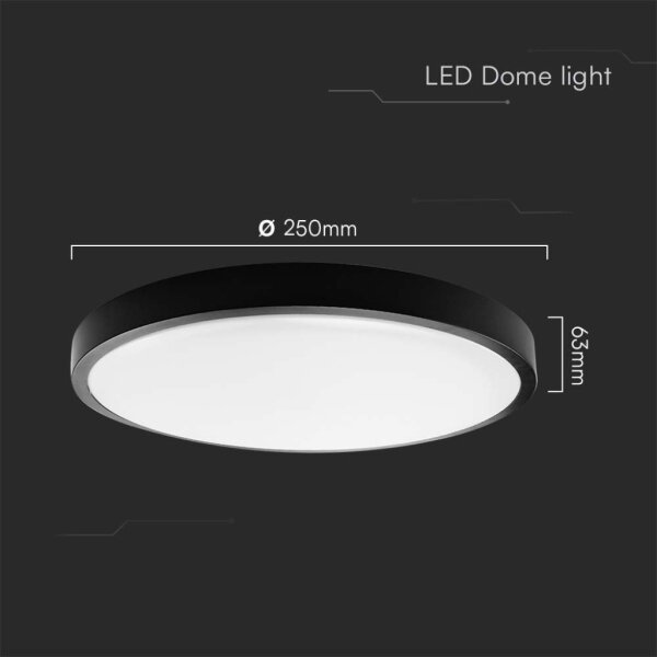 LED Kúpeľňové stropné svietidlo LED/18W/230V 6500K IP44 pr. 25 cm čierna