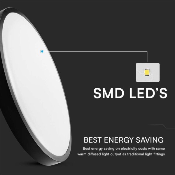 LED Kúpeľňové stropné svietidlo LED/18W/230V 6500K IP44 pr. 25 cm čierna