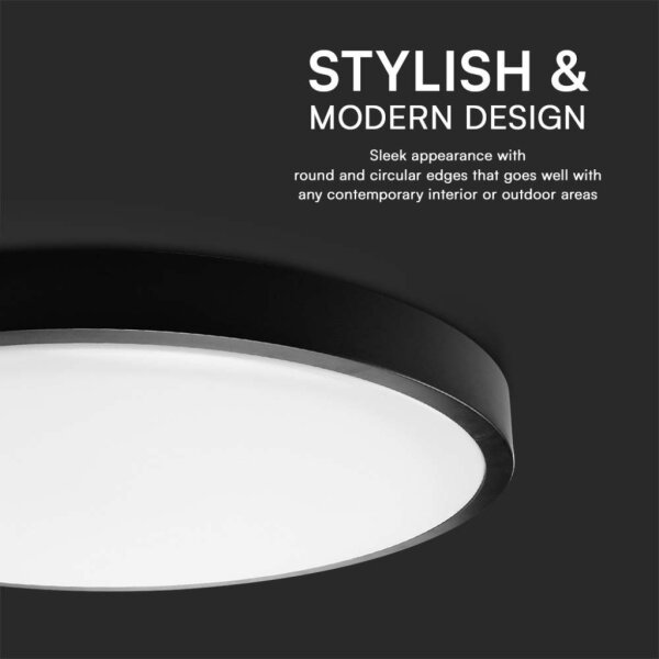 LED Kúpeľňové stropné svietidlo LED/18W/230V 6500K IP44 pr. 25 cm čierna