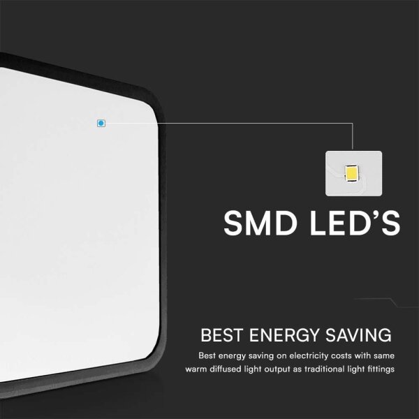 LED Kúpeľňové stropné svietidlo LED/18W/230V 4000K IP44 25x25 cm čierna