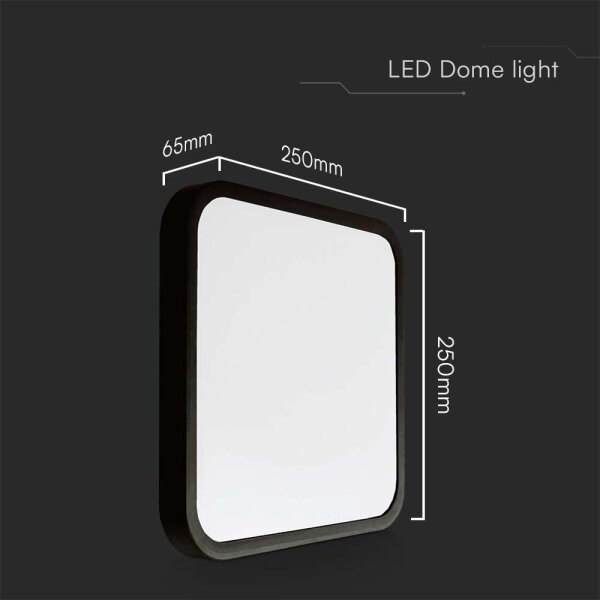 LED Kúpeľňové stropné svietidlo LED/18W/230V 4000K IP44 25x25 cm čierna