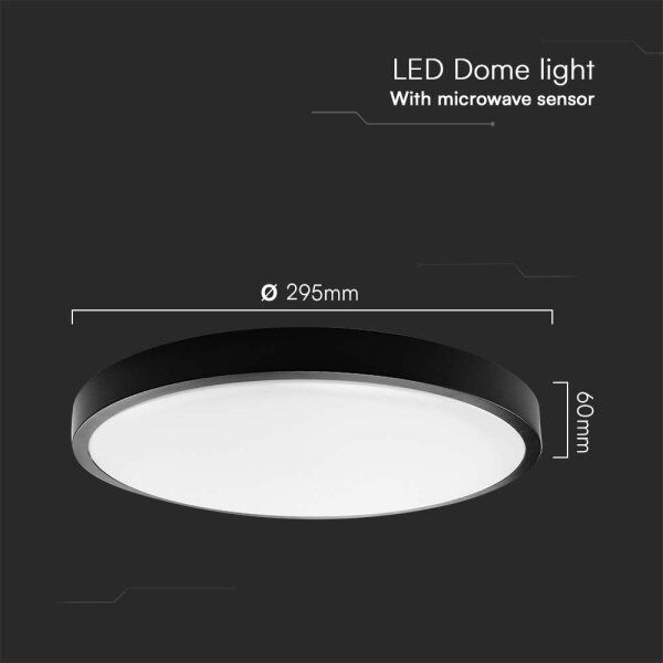 LED Kúpeľňové stropné svietidlo so senzorom LED/18W/230V 4000K IP44 čierna