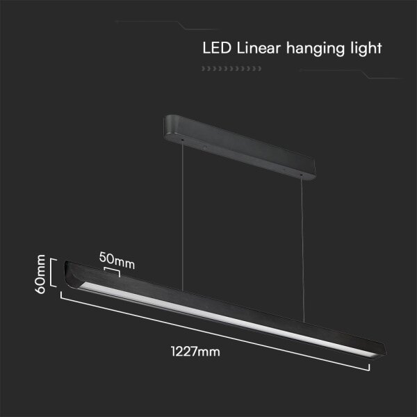 LED Luster na lanku LED/36W/230V 3000/4000/6400K čierna