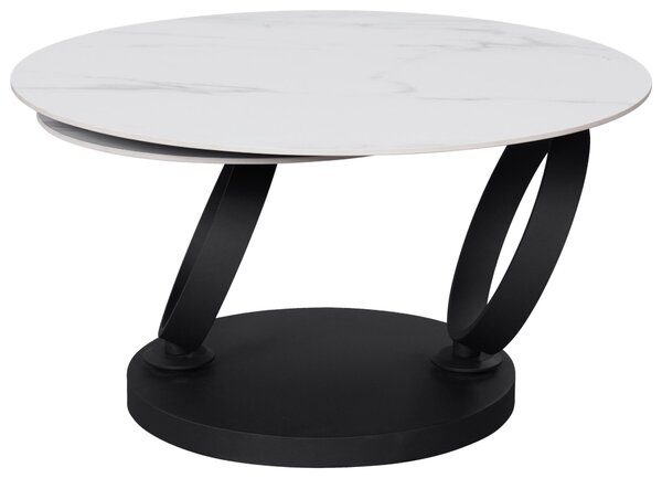 KONFERENČNÝ STOLÍK, čierna, biela, kov, keramika, 80-133,5/80/43 cm Dieter Knoll - Stolíky do obývačky