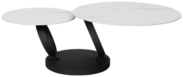 KONFERENČNÝ STOLÍK, čierna, biela, kov, keramika, 80-133,5/80/43 cm Dieter Knoll - Stolíky do obývačky