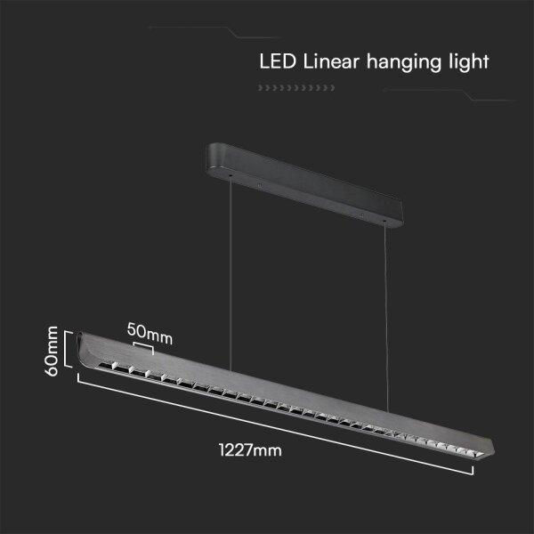 LED Luster na lanku LED/36W/230V 3000/4000/6400K antracit