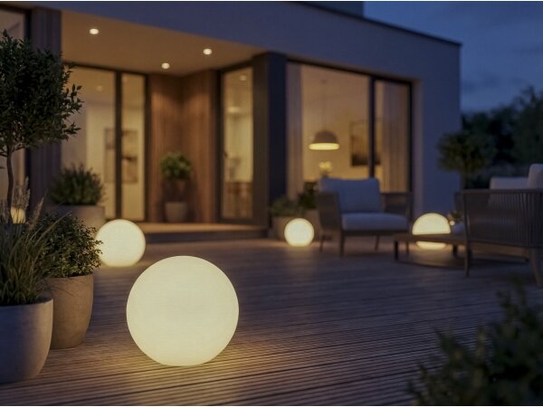 Kanlux 45931 - Vonkajšia lampa STONO 1xE27/20W/230V priemer 30 cm IP65 biela