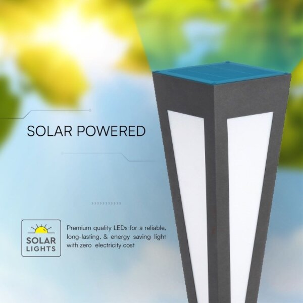 LED Solárna lampa LED/2W/3,7V IP65 3000K čierna
