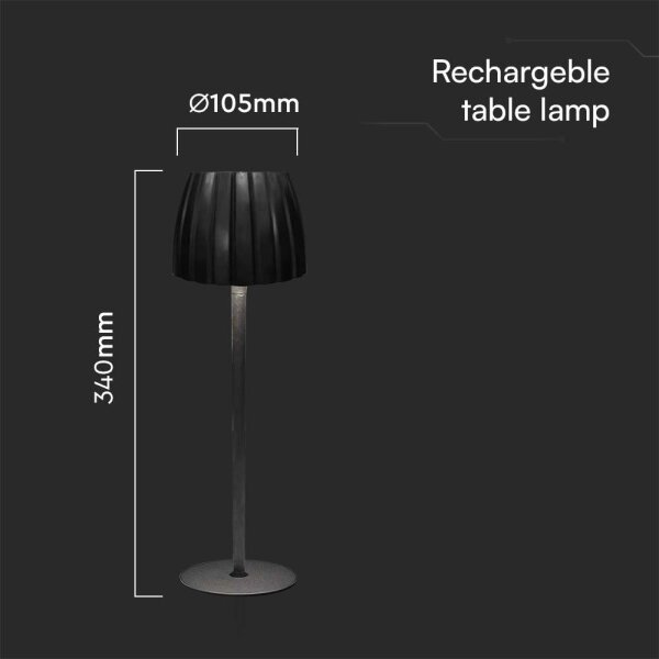 LED stmievateľná dobíjacia stolná lampa LED/2,7W/5V 3000-6000K 1800 mAh čierna