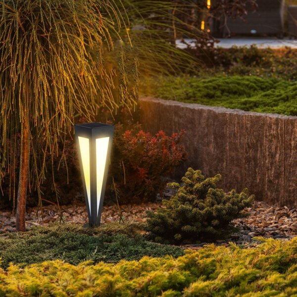 LED Solárna lampa LED/2W/3,7V IP65 3000K čierna