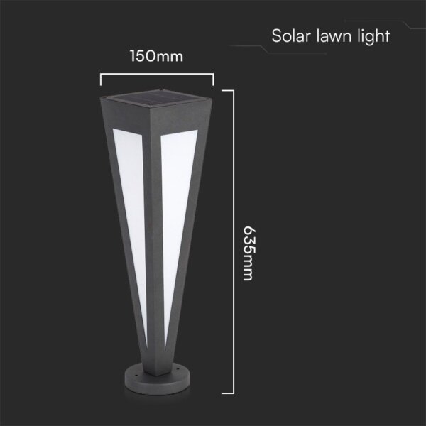 LED Solárna lampa LED/2W/3,7V IP65 3000K čierna