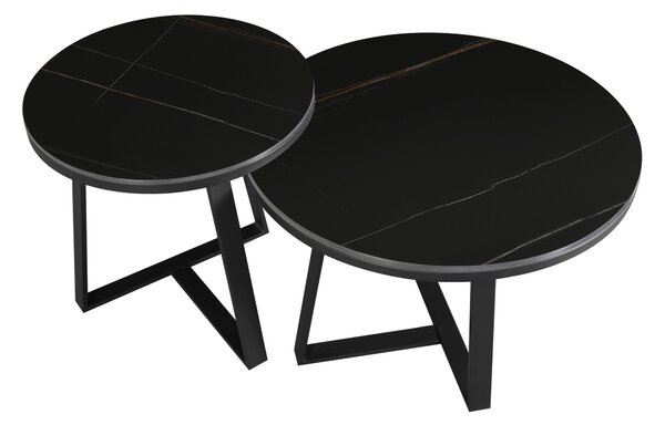 KONFERENČNÝ STOLÍK, čierna, kameň, 69/69/40 cm MID.YOU - Stolíky do obývačky, Online Only