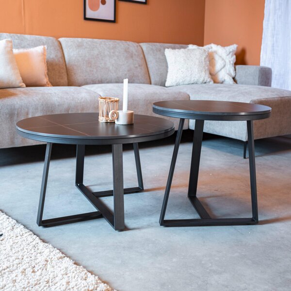 KONFERENČNÝ STOLÍK, čierna, kameň, 69/69/40 cm MID.YOU - Stolíky do obývačky, Online Only