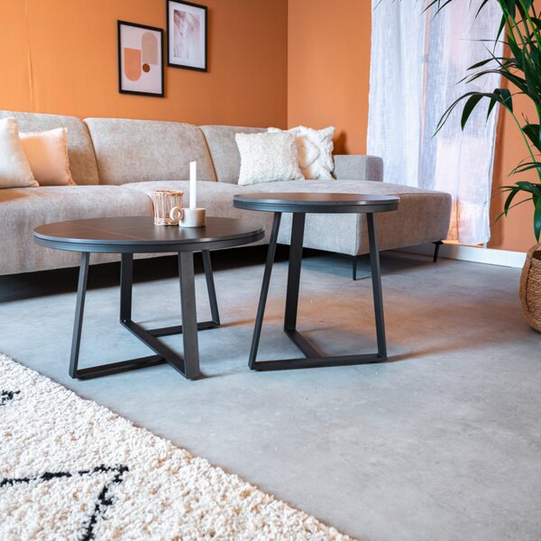 KONFERENČNÝ STOLÍK, čierna, kameň, 69/69/40 cm MID.YOU - Stolíky do obývačky, Online Only