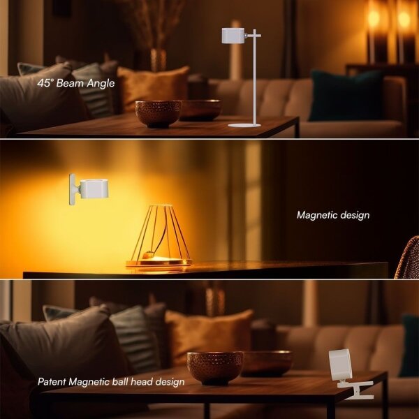 LED Stmievateľná magnetická stolná lampa 4v1 LED/3W/5V 3000-6000K 1800 mAh biela
