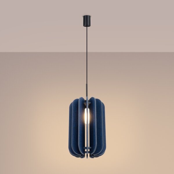 Sollux SL.1859 - Luster na lanku MULA 1xE27/15W/230V priemer 27 cm modrá